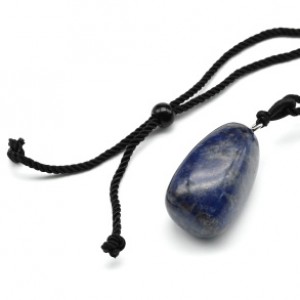 Кулон из содалит галтовка на шнурке 17*31мм, 62см
