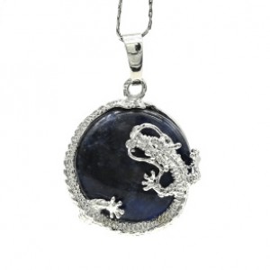 Кулон Дракон 24*24мм с содалитом