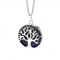 Кулон Дерево двусторонняя в металле с содалитом 27*27мм