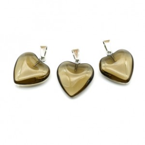 Кулон Сердце 20*20мм из раухтопаза (имитация)