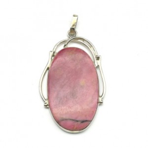 Кулон с родонитом 32*48мм.