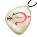 Кулон из селенита знак зодиака "Стрелец" 37*44мм, на шнурке