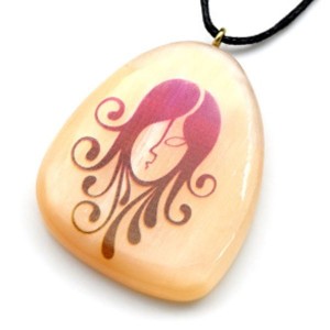 Кулон из селенита знак зодиака "Дева" 37*44мм, на шнурке