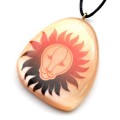 Кулон из селенита знак зодиака "Лев" 37*44мм, на шнурке