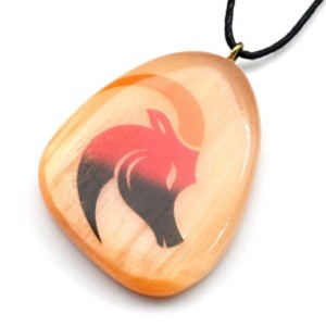 Кулон из селенита знак зодиака "Козерог" 37*44мм, на шнурке