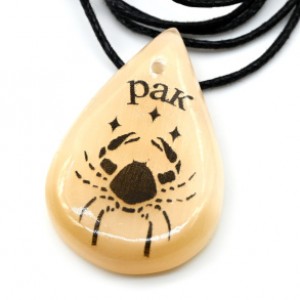 Кулон из селенита знак зодиака Рак, 26*40мм