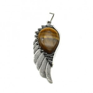 Кулон с тигровым глазом Крыло 23*52мм
