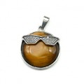 Кулон Смайл 27мм с тигровым глазом