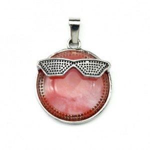 Кулон Смайл 27мм с халцедоном (иск.)