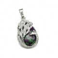 Кулон с цоизитом искусственным Птица 20*30мм