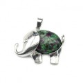 Кулон Слон 38*25мм с цоизитом (имитация) Кулон Слон 38*25мм с цоизитом (имитация)
