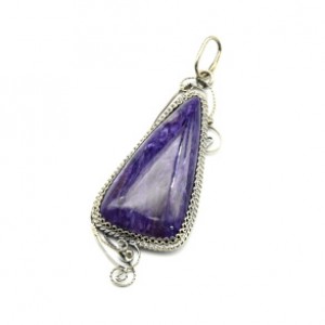 Кулон чароит 22*53мм.