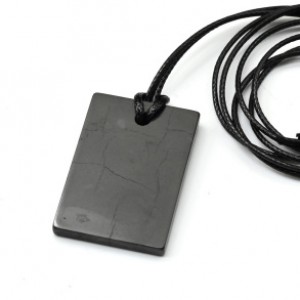 Кулон из шунгита "Прямоугольник" 20*30мм, полированный