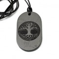 Кулон из шунгита "Жетон Дерево Жизни" 25*45мм, полированный