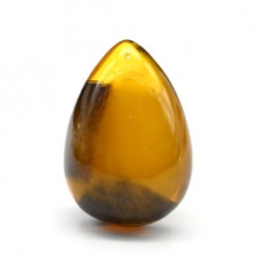 Кулон из янтаря искусственного с деревянными вставками капля 40*60мм цвет карамельный
