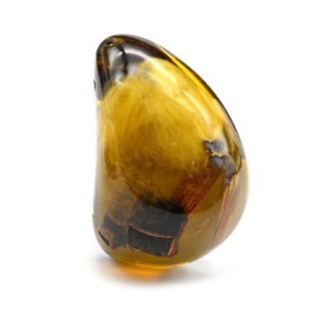 Кулон из янтаря искусственного с деревянными вставками капля 44*65мм цвет медовый