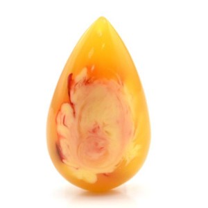 Кулон из янтаря искусственного капля 35*60мм, цвет карамельный