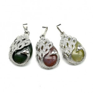 Кулон с яшмой Птица 20*30мм