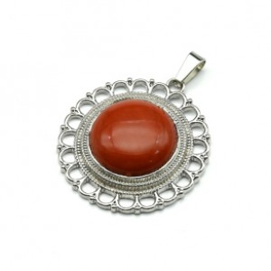 Кулон из яшмы красной круг 35мм