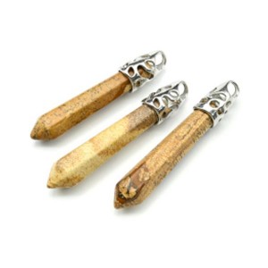 Кристалл-Кулон-маятник из яшмы песочной 10*58мм