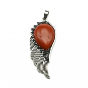Кулон с яшмой красной Крыло 23*52мм Кулон с яшмой красной Крыло 23*52мм