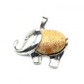 Кулон Слон 38*25мм с яшмой песочной Кулон Слон 38*25мм с яшмой песочной