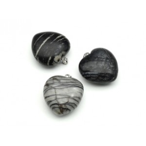 Кулон из яшмы мраморной сердце 30*30мм