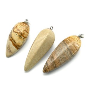 Кулон из яшмы песочной перчик с гранями 18*42мм