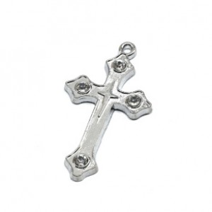 Крестик из ювелирного сплава 21*38мм (иск.)