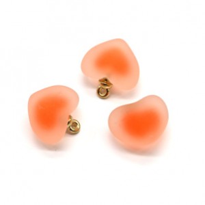 Кулон сердечко 18*14мм из акрила цвет оранжевый, 1шт (иск.)