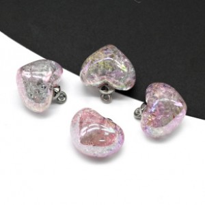 Кулон сердечко 18*19мм из акрила цвет розовый, 1шт (иск.)