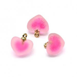 Кулон сердце 18*14мм из акрила цвет малиновый, 1шт (иск.)