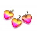 Кулон Сердце 20*20мм цвет малиново-персиковый (иск.)