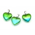 Кулон Сердце 20*20мм цвет зелено-голубой (иск.)