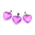 Кулон Сердце 20*20мм цвет сиреневый (иск.)