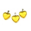 Кулон Сердце 20*20мм цвет желтый (иск.)