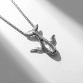 Кулон "Кит", цвет чернёное серебро, 70 см