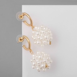 Серьги с жемчугом "Амели", цвет белый, цвет золотистый