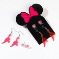 Набор серьги, 3 пары, цвет розовый, Минни Маус