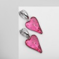 Серьги ассорти "Сердце" вспышка, цвет розовый, цвет серебристый