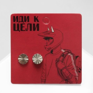 Серьги "Пусеты" стальные, линии, цвет серебро