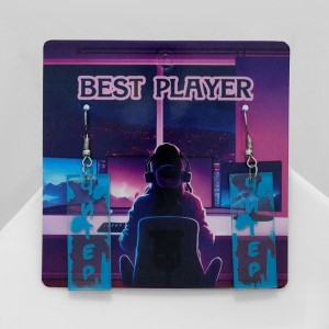 Серьги акрил "Читер", цвет голубой