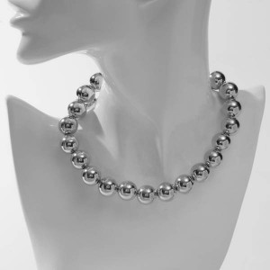 Бусы «Классика» крупные, цвет серебро, 40 см
