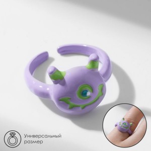Кольцо «Монстрик» круглый, цвет зелёно-фиолетовый, безразмерное Кольцо «Монстрик» круглый, цвет зелёно-фиолетовый, безразмерное