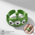 Кольцо «Монстрик» с антенной, цвет зелёный, безразмерное