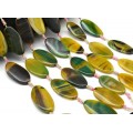 Бусины из агата тонированного т.овал 25*50мм цв.оливковый, 43см, 7 бусин