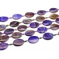 Бусины из агата тонированного т.овал 30*40мм цв.фиолетовый, 39см, 8 бусин
