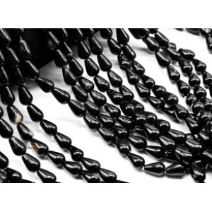 Бусины из агата черного капля 8*12мм, 38см, 30 бусин Бусины из агата черного капля 8*12мм, 38см, 30 бусин