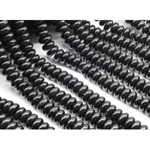 Бусины из агата черного диск 12*6мм, 38см, 67 бусин