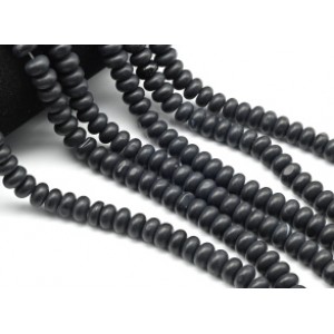 Бусины из агата черного диск 6*10мм матовый, 38см, 64 бусины